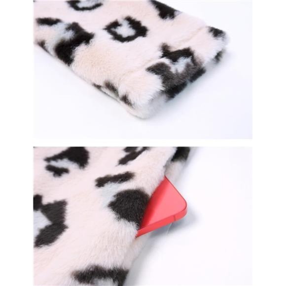 Faux Fur Jacket For Women/ Winter Leopard Coats/ Loose Fur Coat with Pockets - Picture 4 of 5